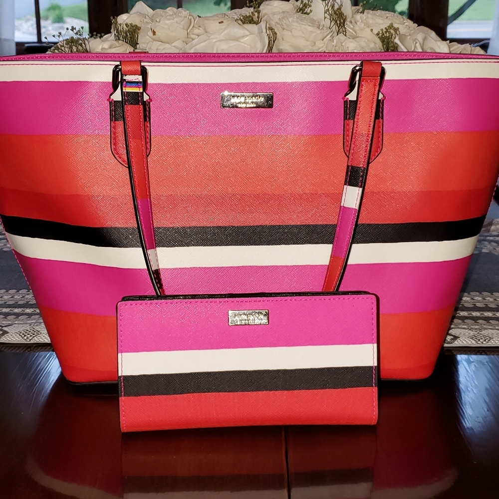 Kate Spade Laurel Way Bonita Stripe Tote & Wallet